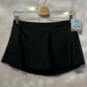 Black Swim Skirt Full Coverage by Shade & Shore Medium NWT